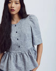 EVE GRAVEL - HAUT SOMA - GRIS CHINÉ - AH25