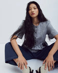 EVE GRAVEL - HAUT SOMA - GRIS CHINÉ - AH25