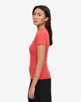 COLORFUL STANDARD - T-SHIRT COTELÉ - ROUGE TANGERINE