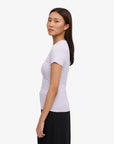 COLORFUL STANDARD - T-SHIRT COTELÉ - LAVANDE DOUX