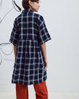EVE GRAVEL - ROBE TIYA - MARINE/CRÈME - AH25