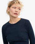 COLORFUL STANDARD - T-SHIRT RIB MANCHES LONGUES - NAVY BLUE