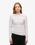 COLORFUL STANDARD -  -ORGANIC RIB LONG SLEEVE T-SHIRT - SNOW MELANGE