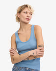 COLORFUL STANDARD - CAMISOLE COTELÉ - BLEU SEASIDE