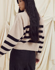 EVE GRAVEL - YALLA SWEATER - CREAM/BLACK - FW25