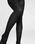 SWEDISH STOCKINGS - COLLANT FREJA COTELÉ - LAINE BIO NOIR
