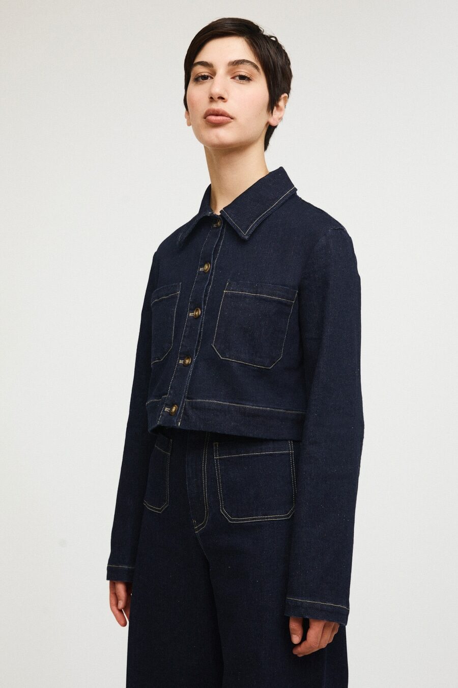 RITA ROW - MANTEAU COURT EDIE - BLEU FONCÉ - PÉ23