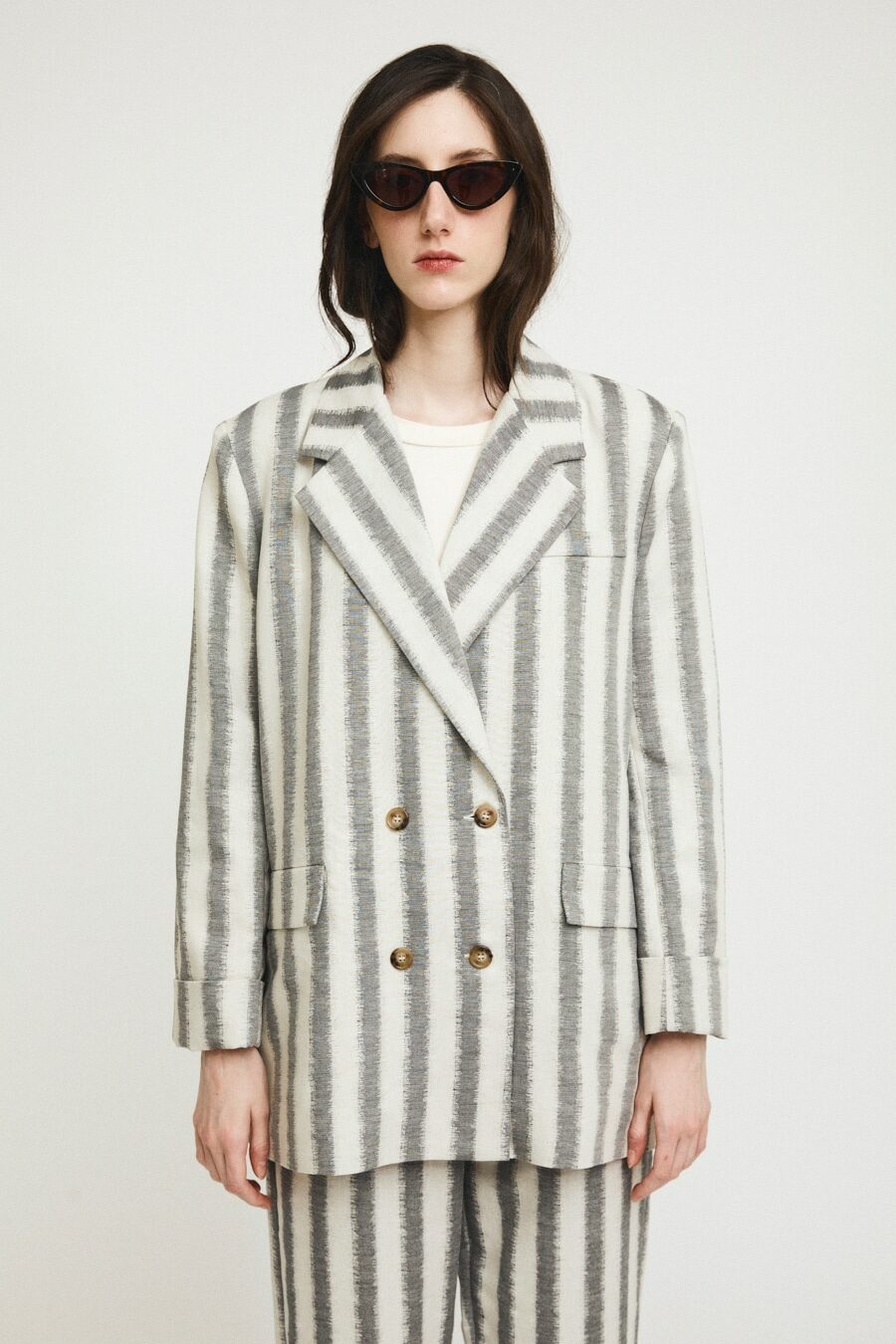 RITA ROW - WILSON BLAZER - BLACK STRIPES - SS23