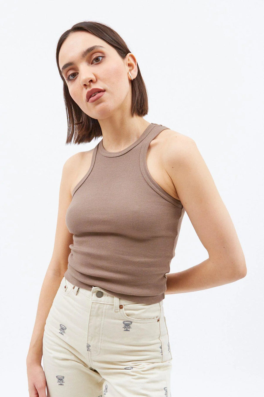 DR DENIM - AMELIE TOP - WALNUT - SS23