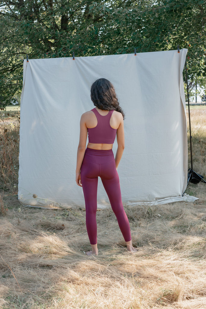 GIRLFRIEND COLLECTIVE - LEGGINGS TAILLE HAUTE 23.75 - PLUM