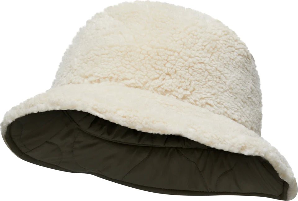 BRIXTON - PETRA REVERSIBLE BUCKET HAT - OLIVE/DOVE SHERPA - FW22