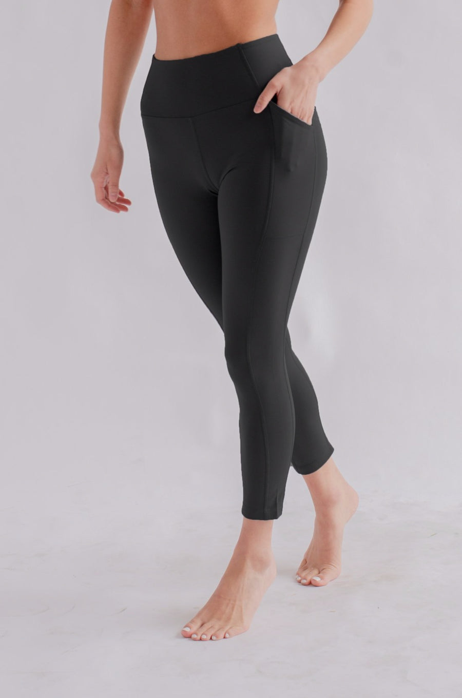 GIRLFRIEND COLLECTIVE - LEGGINGS AVEC POCHES TAILLE HAUTE 28.5 - NOIR