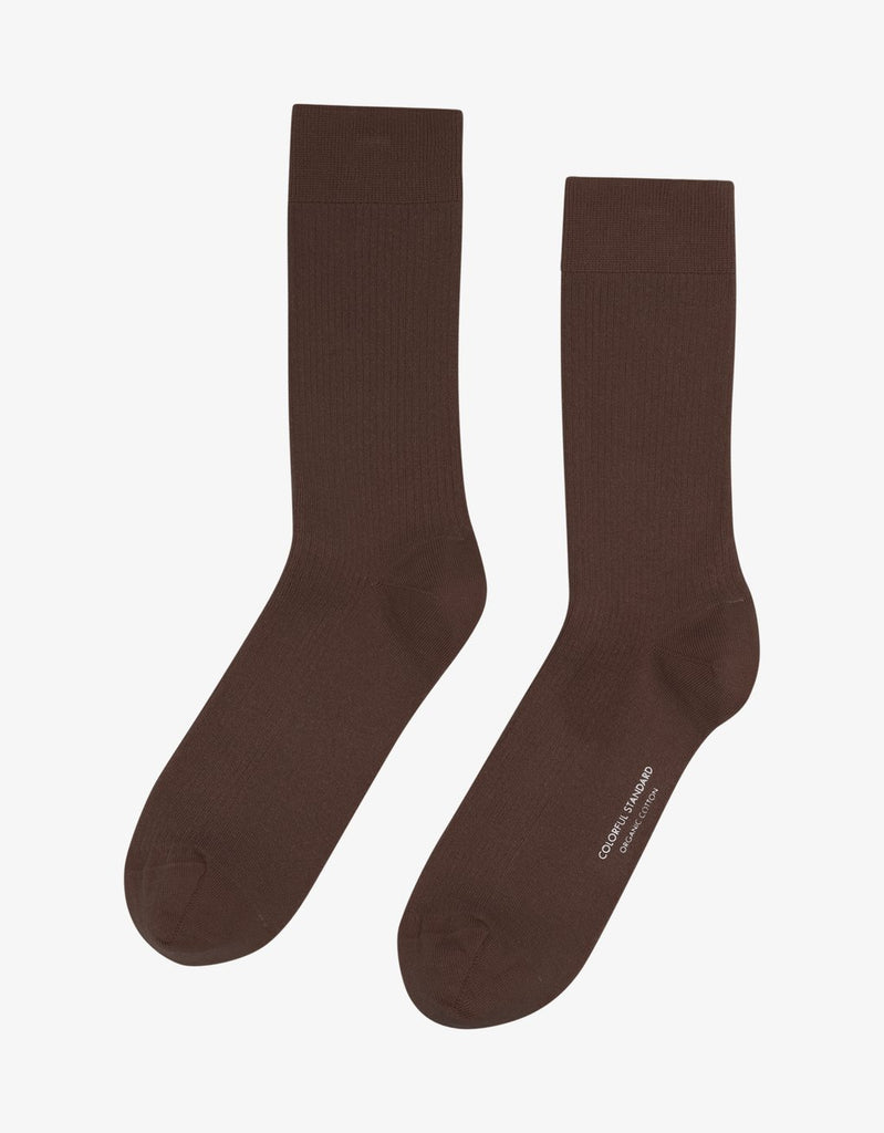 Mens brown top cotton crew socks