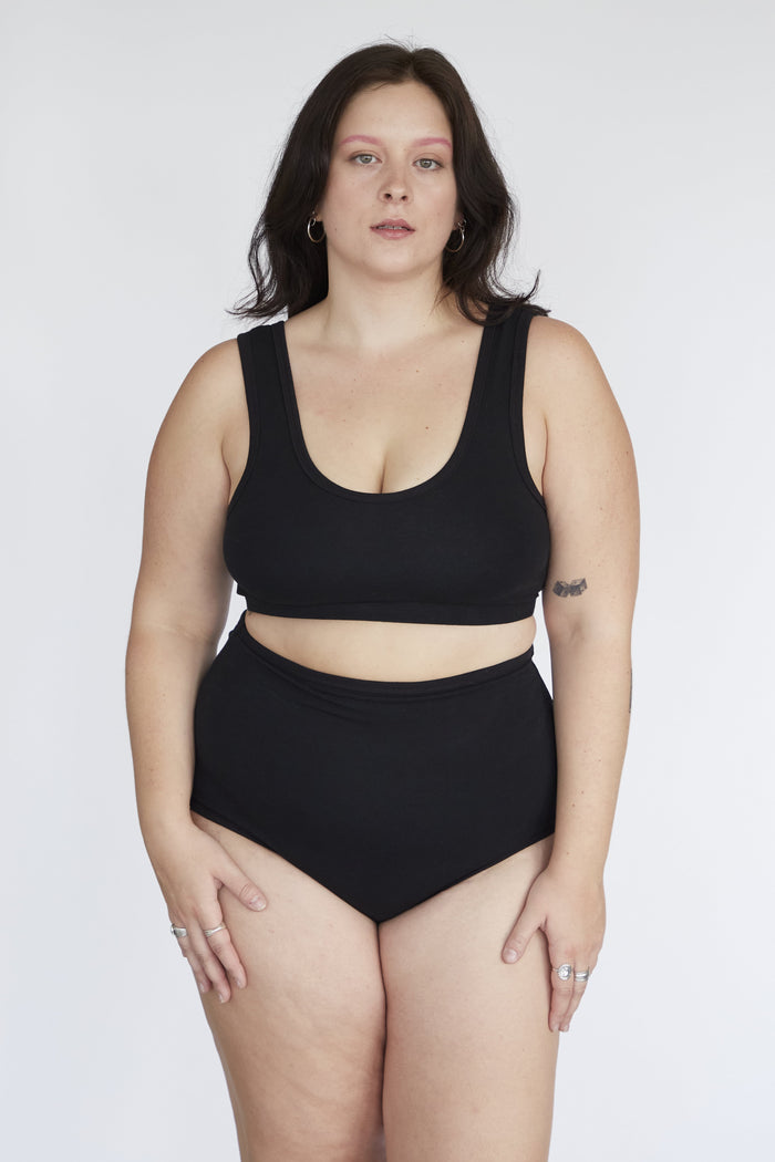 EM & MAY - INDIE HIGH WAIST PANTIES - BLACK