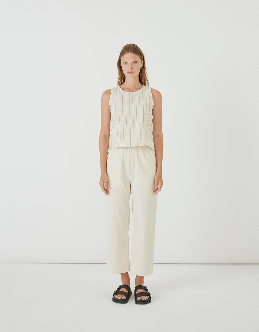 DIARTE - FRANCA TOP - STRIPED LINEN - SS23