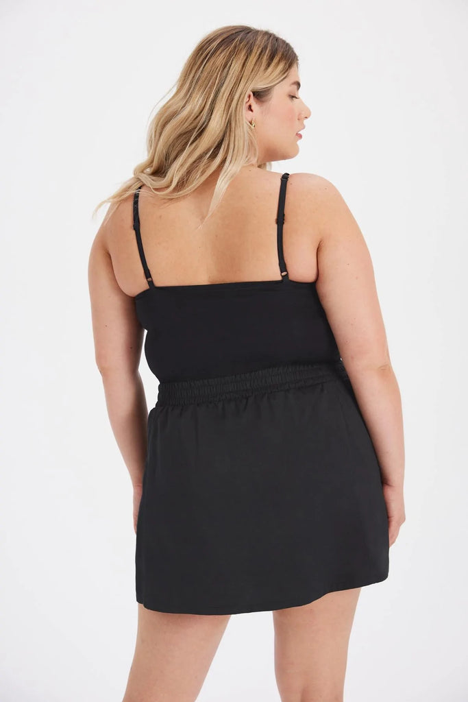 GIRLFRIEND COLLECTIVE - RIB DEVON CROMPRESSIVE CAMI TOP - BLACK