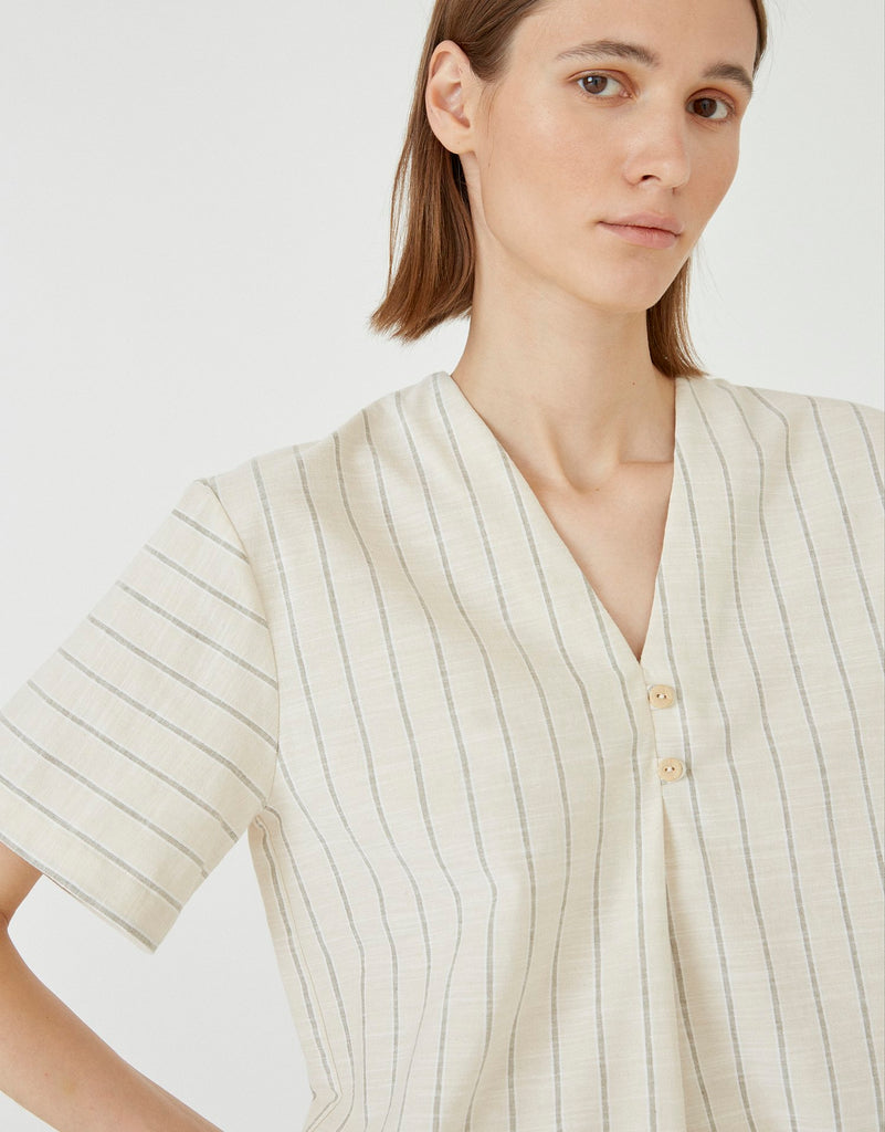 DIARTE - MOLINA DRESS - STRIPED LINEN - SS23