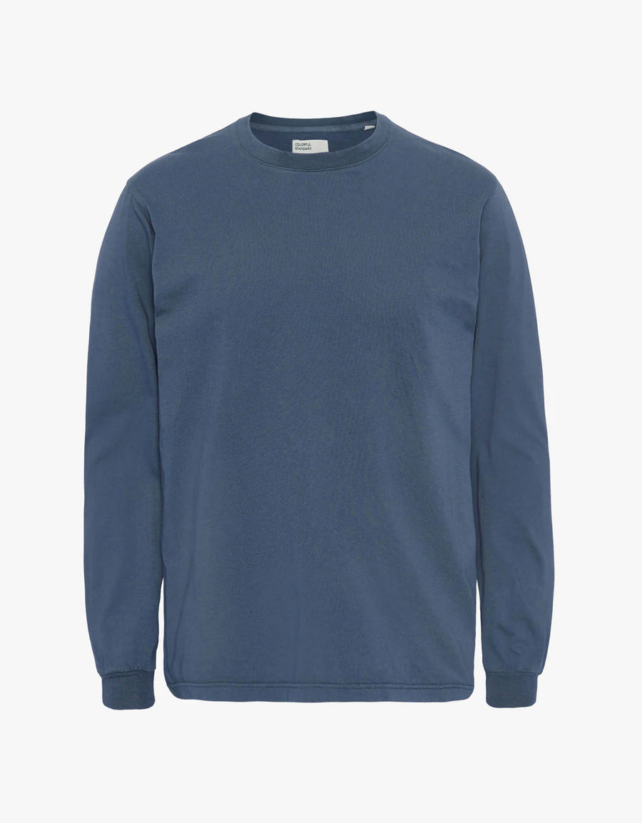 COLORFUL STANDARD - OVERSIZED ORGANIC LS T-SHIRT -PETROL BLUE