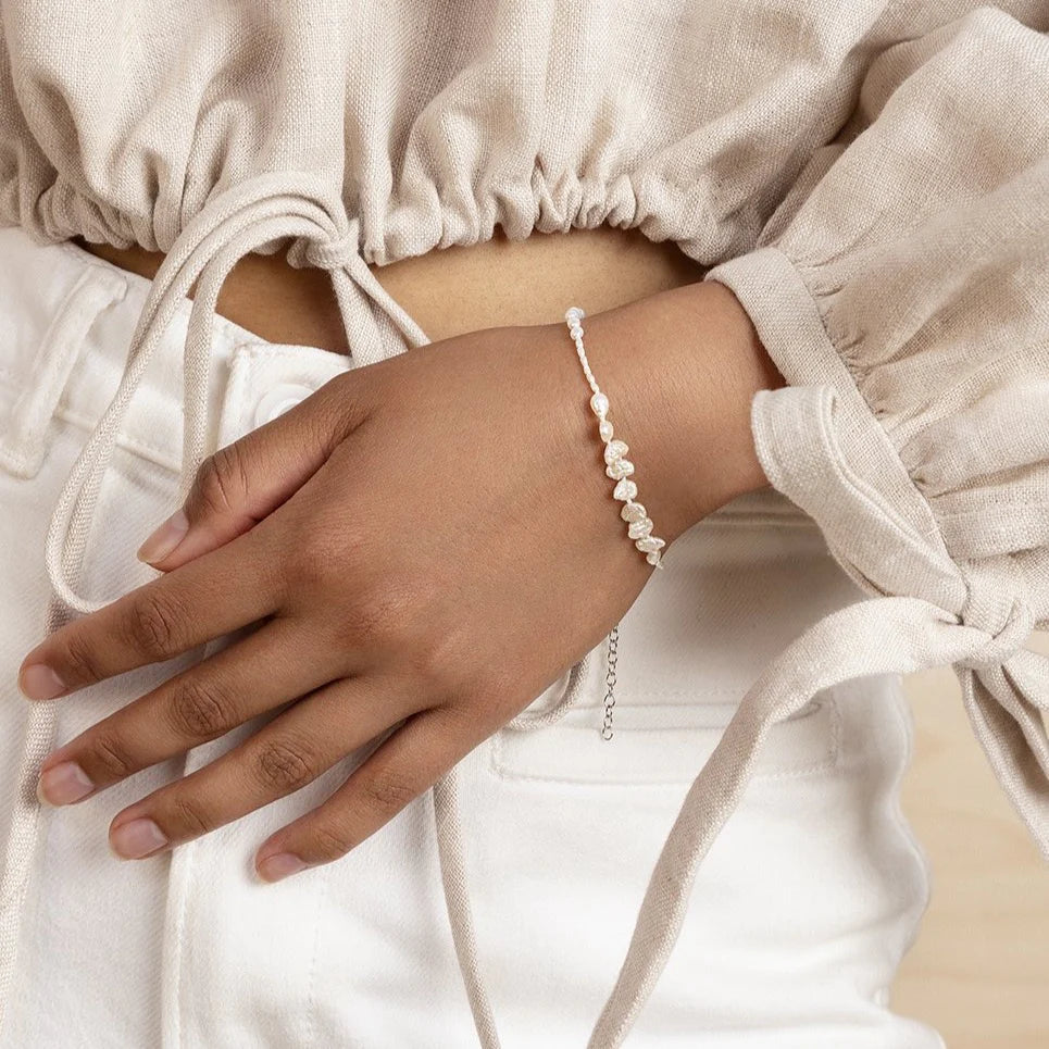 PILAR AGUECI - WILLOW BRACELET - WHITE KESHI PEARL