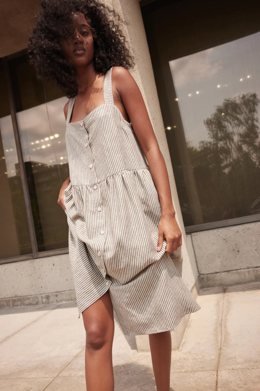 EVE GRAVEL -  SÉLÈNE DRESS - NATURAL BLACK - SS23