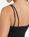 VUORI - CROP HALO PERFORMANCE TOP - BLACK HEATHER