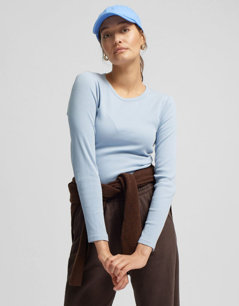 COLORFUL STANDARD - T-SHIRT RIB MANCHES LONGUES - BLANC OPTIQUE