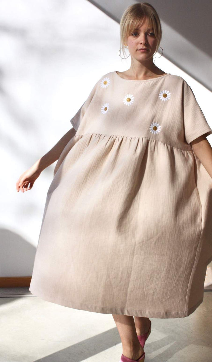 NOEMIAH - ROBE CECILIA - WAFFLE BEIGE MARGUERITES